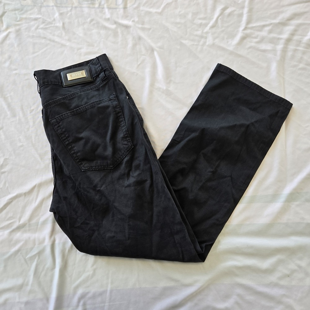 HUGO BOSS Men's‎ Alabama Pants 30 X 32 Black Y2K Jeans Denim Straight Relaxed